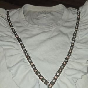 The Great. Ribbon Tuxedo Relaxed Shirt - Size 3, L - Western Boho Rodeo